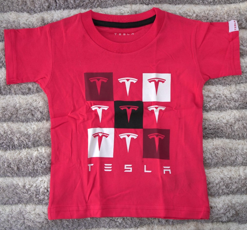 TESLA 2T Toddler Kids Boys Girls Unisex Shirt Red Tesla logo NEW